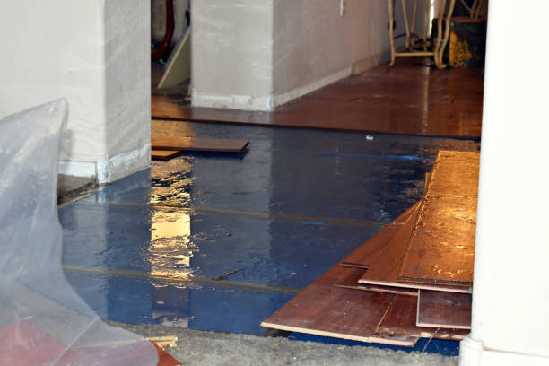 Professional Flood Damage Restoration technician working in Baker, CA